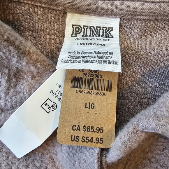 Victoria's Secret Pink •Size Large• Reverse Fleece Polo Cropped New w/ Tags 2023 - Picture 8 of 10